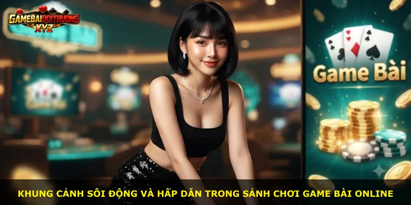 Khung cảnh sôi động và hấp dẫn trong sảnh chơi game bài online
